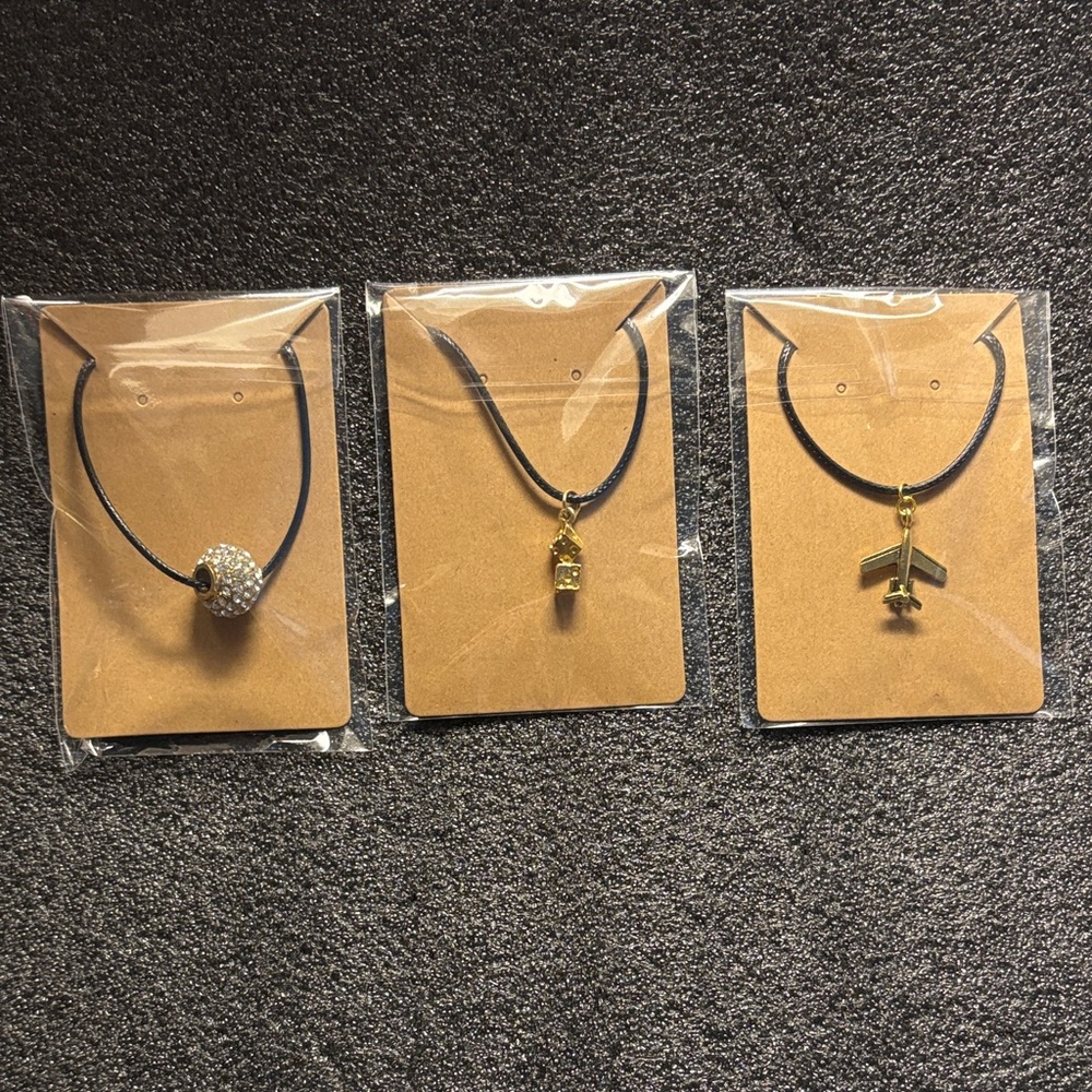 Elegant Three Charm Necklace Set